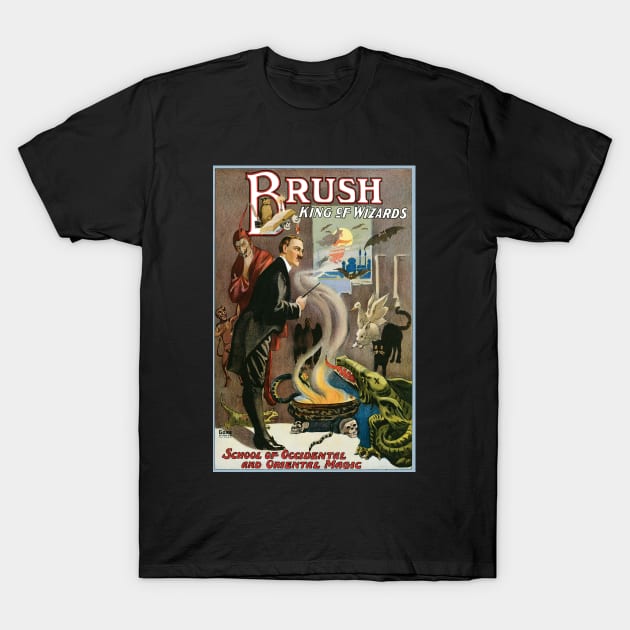 Vintage Magic Poster Art, Brush, King of Wizards T-Shirt by MasterpieceCafe